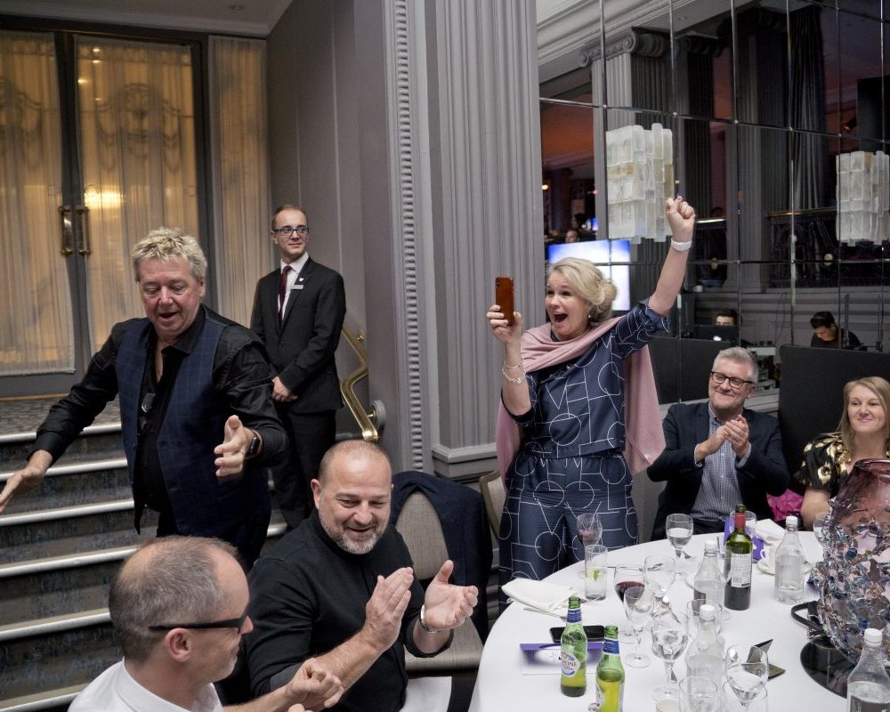 people celebrating at the 2019 sbid awards