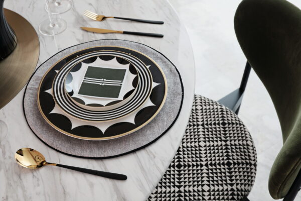 plates, knife and fork